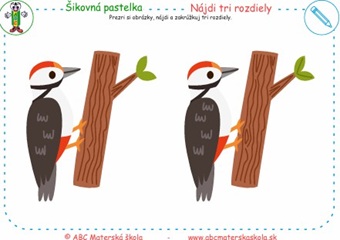 Nájdi rozdiely - Prezri si obrázky, nájdi a zakrúžkuj tri rozdiely.