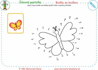 Bodka za bodkou - Spoj čiarou bodku za bodkou podľa čísla.