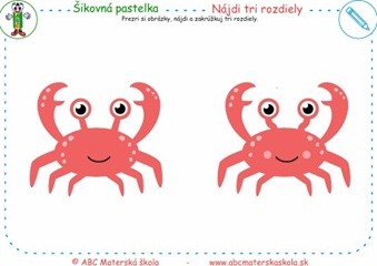 Nájdi rozdiely - Prezri si obrázky, nájdi a zakrúžkuj tri rozdiely.