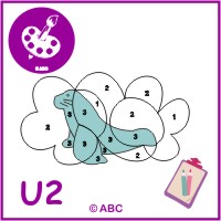 tvorivé vyfarbovanie podľa čísel - U2