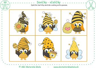 Múdre sovičky - Usilovné včeličky - Vzdelávacie pracovné listy