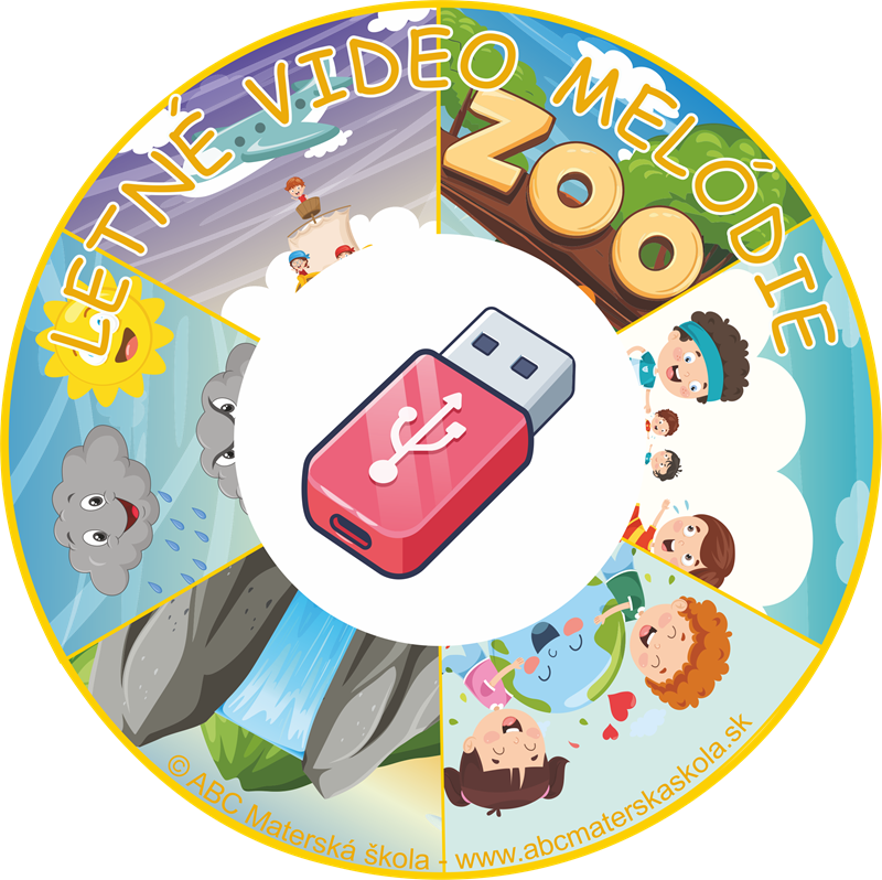 USB LETNÉ melodické vzdelávanie - Video pesničky MP4 + pracovné zošity